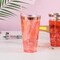 Rose Gold Plastic Cups 16 oz - Clear Plastic Tumblers Rose Gold Rimmed Cups Fancy Disposable Wedding Cup Elegant Party Drinking Cup